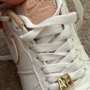 Rose Gold Nike Air Force 1s